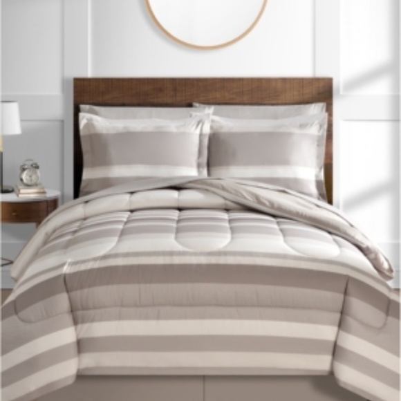 Austin Stripe Other - Austin Stripe/Solid Reversible 8 Pc. Comforter Set, Exclusively at Macy's